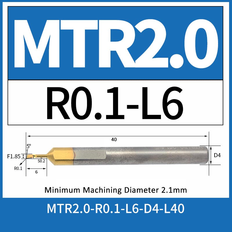 MTR2-R0.1-L6 CNC Solid Carbide I.O. Internal Turning Boring Bar