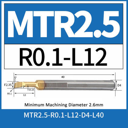 MTR2.5-R0.1-L12 CNC Solid Carbide I.O. Internal Turning Boring Bar