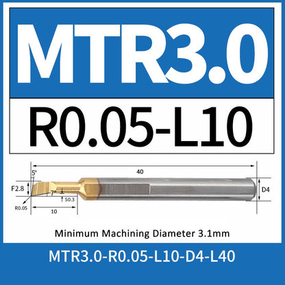 MTR3-R0.05-L10 CNC Solid Carbide I.O. Internal Turning Boring Bar