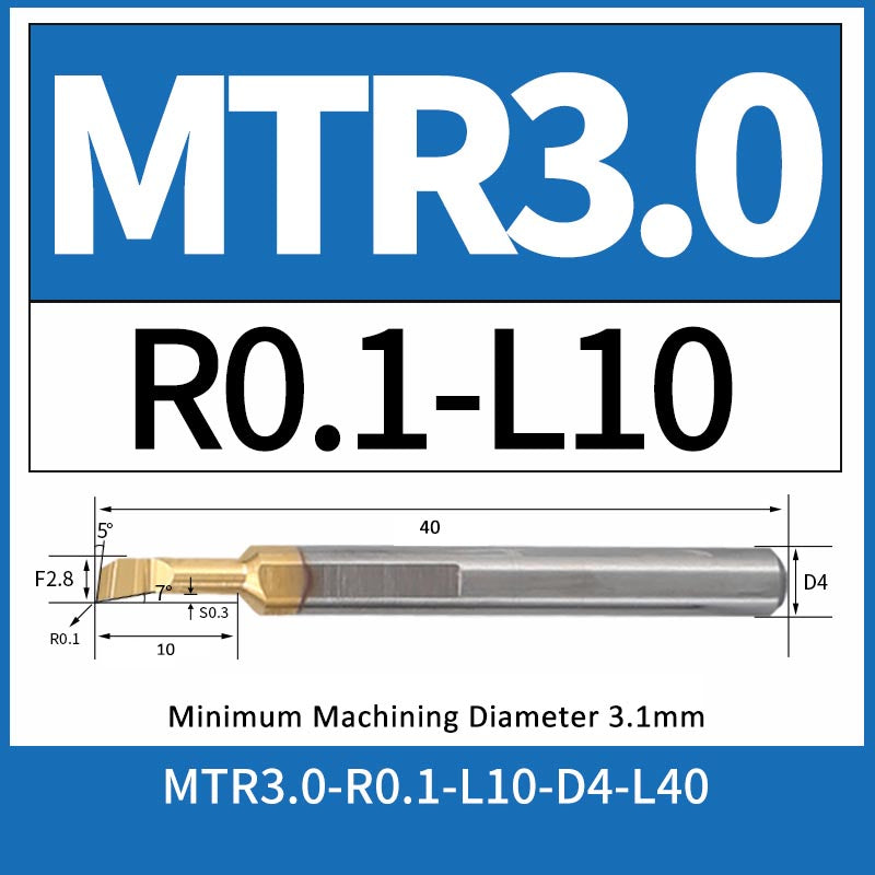 MTR3-R0.1-L10 CNC Solid Carbide I.O. Internal Turning Boring Bar