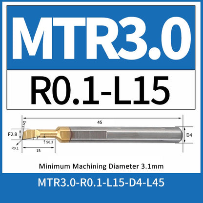 MTR3-R0.1-L15 CNC Solid Carbide I.O. Internal Turning Boring Bar