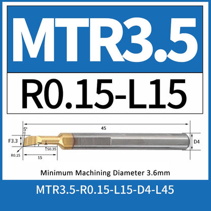 MTR3.5-R0.15-L15 CNC Solid Carbide I.O. Internal Turning Boring Bar