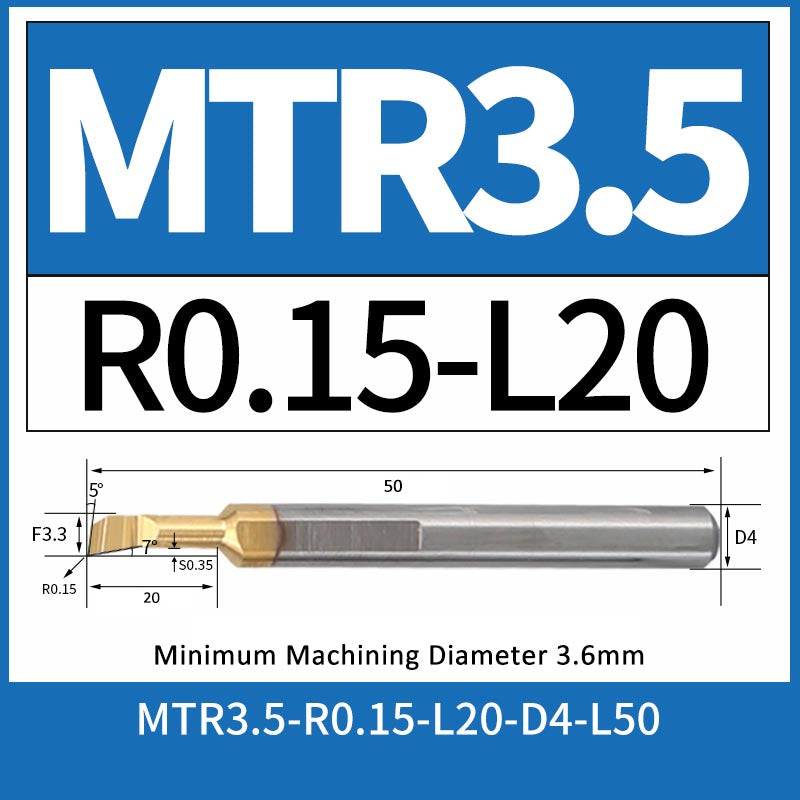 MTR3.5-R0.15-L20 CNC Solid Carbide I.O. Internal Turning Boring Bar