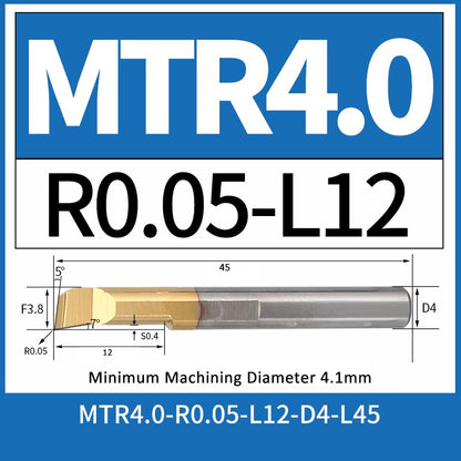 MTR4-R0.05-L12 CNC Solid Carbide I.O. Internal Turning Boring Bar