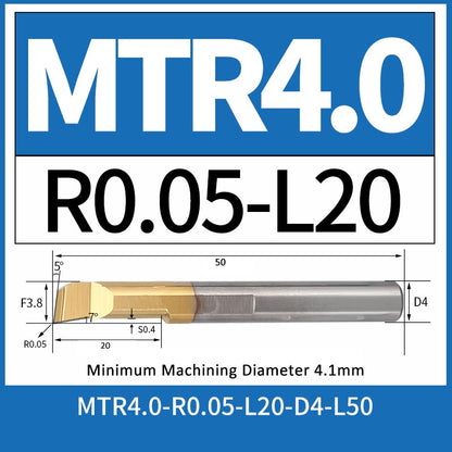 MTR4-R0.05-L20 CNC Solid Carbide I.O. Internal Turning Boring Bar