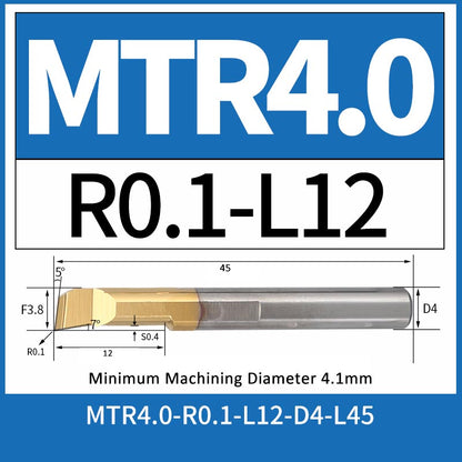 MTR4-R0.1-L12 CNC Solid Carbide I.O. Internal Turning Boring Bar