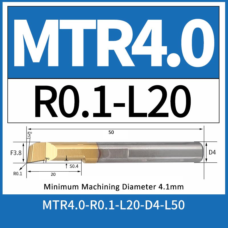 MTR4-R0.1-L20 CNC Solid Carbide I.O. Internal Turning Boring Bar