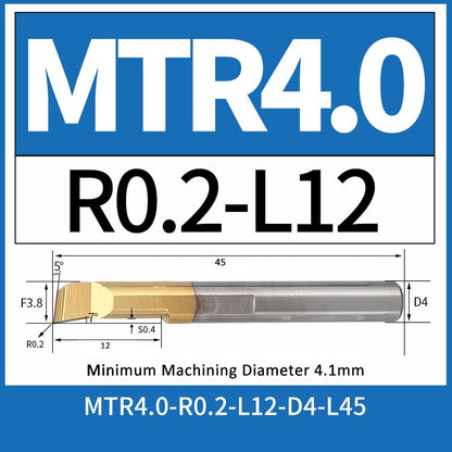 MTR4-R0.2-L12 CNC Solid Carbide I.O. Internal Turning Boring Bar