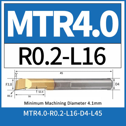 MTR4-R0.2-L16 CNC Solid Carbide I.O. Internal Turning Boring Bar