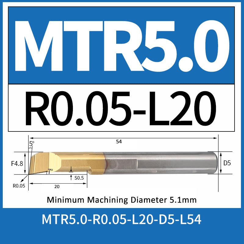 MTR5-R0.05-L20 CNC Solid Carbide I.O. Internal Turning Boring Bar