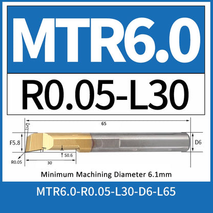 MTR6-R0.05-L30 CNC Solid Carbide I.O. Internal Turning Boring Bar