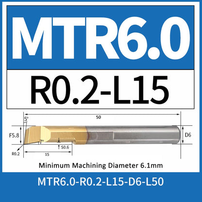 MTR6-R0.2-L15 CNC Solid Carbide I.O. Internal Turning Boring Bar