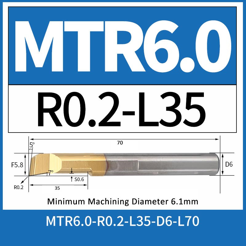 MTR6-R0.2-L35 CNC Solid Carbide I.O. Internal Turning Boring Bar