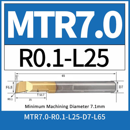 MTR7-R0.1-L25 CNC Solid Carbide I.O. Internal Turning Boring Bar