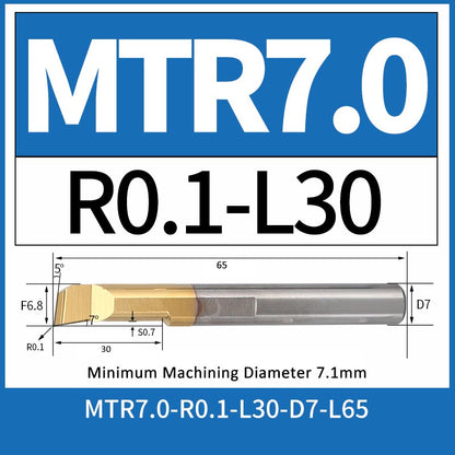 MTR7-R0.1-L30 CNC Solid Carbide I.O. Internal Turning Boring Bar