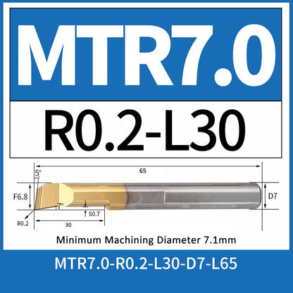 MTR7-R0.2-L30 CNC Solid Carbide I.O. Internal Turning Boring Bar