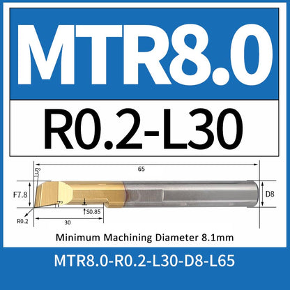 MTR8-R0.2-L30 CNC Solid Carbide I.O. Internal Turning Boring Bar