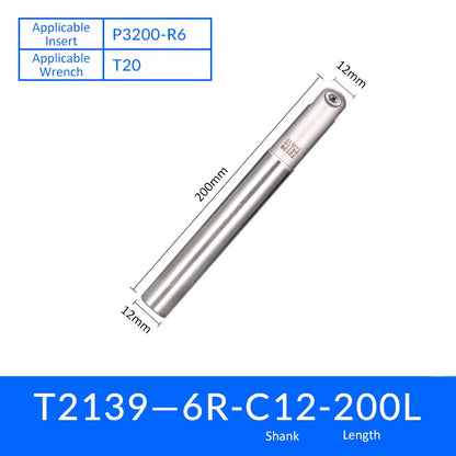 T2139 R6-C12-200 Ball Head Milling Cutter Tool Holder for Semi-Finishing and Finishing - Da Blacksmith