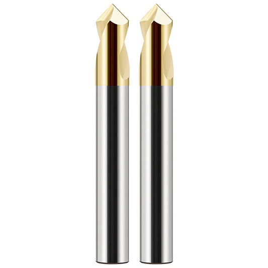 2-4mm Diameter 50mm Length HRC68 Platinum-coated Tungsten Carbide Center Drill 90 Degree - Da Blacksmith