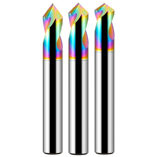12mm Diameter 75mm Length Colorful 60° CNC Center Drill Tungsten Carbide Chamfering Drill - Da Blacksmith