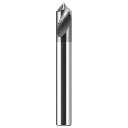 1*4mm Diameter 50mm Length HRC66 2 Flutes Spiral Tungsten Carbide Center Drill 90° Chamfer Milling Cutter - Da Blacksmith