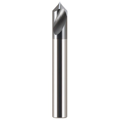 2*4mm Diameter 50mm Length HRC66 2 Flutes Spiral Tungsten Carbide Center Drill 90° Chamfer Milling Cutter - Da Blacksmith