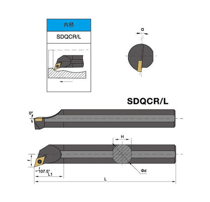 S10K-SDQCR/SDQCL 07 Internal Turning Boring Bar - Da Blacksmith