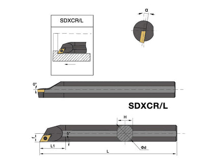 S16Q-SDXCR/SDXCL 11 Internal Turning Boring Bar - Da Blacksmith