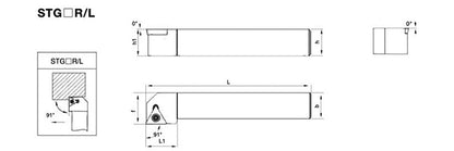 STGCR/STGCL 2525M16 External Turning Toolholder - Da Blacksmith