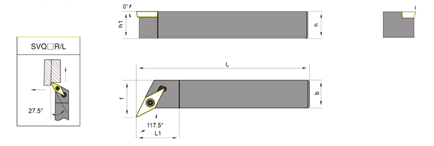 SVQCR/SVQCL 1616H11 External Turning Toolholder - Da Blacksmith