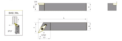 SVQCR/SVQCL 3232P16 External Turning Toolholder - Da Blacksmith