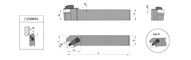 MCKNR/MCKNL 2525M12 External Turning Toolholder - Da Blacksmith