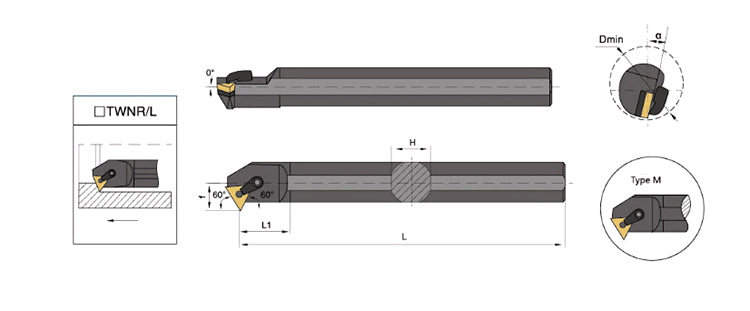 S18R-MTWNR/MTWNL 16 Internal Turning Boring Bar - Da Blacksmith