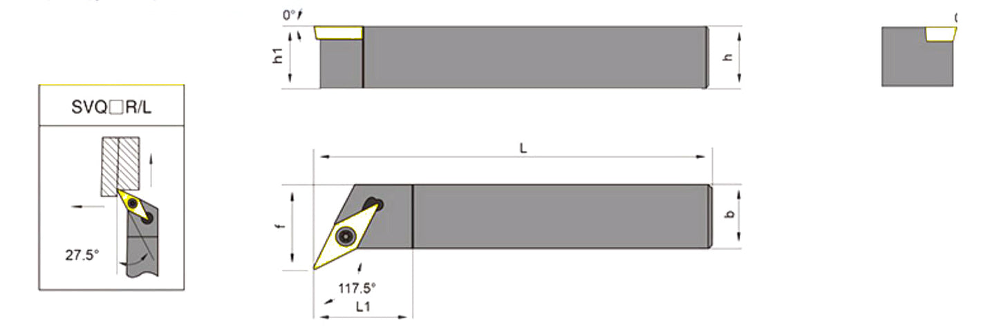 SVQCR/SVQCL 1616H16 External Turning Toolholder - Da Blacksmith