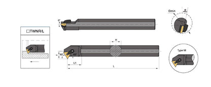 S20R-MTWNR/MTWNL 16 Internal Turning Boring Bar - Da Blacksmith