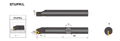 S16Q-STUPR/STUPL 11 Internal Turning Boring Bar - Da Blacksmith