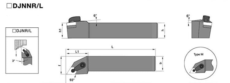 MDJNR/MDJNL 2525M15 External Turning Toolholder - Da Blacksmith