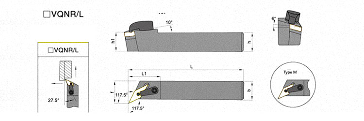 MVQNR/MVQNL 1616K16 External Turning Toolholder - Da Blacksmith