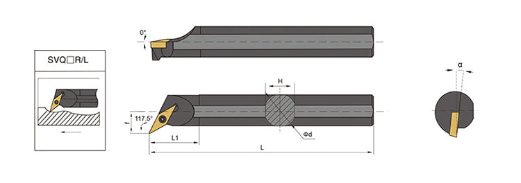 S25S-SVQCR/SVQCL 16 Internal Turning Boring Bar - Da Blacksmith