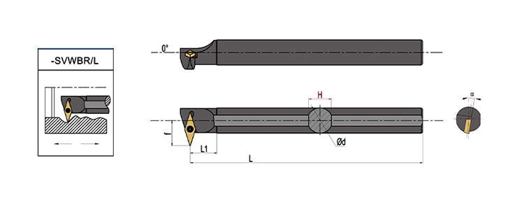 S25S-SVWBR/SVWBR 16 Internal Turning Boring Bar - Da Blacksmith