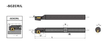 S16Q-SCZCR/SCZCL 09 Internal Turning Boring Bar - Da Blacksmith