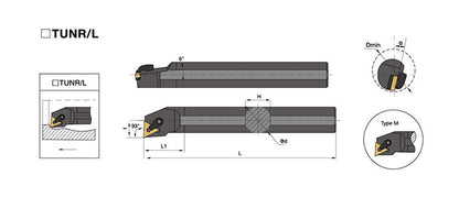 S32T-MTUNR/MTUNL 16 Internal Turning Boring Bar - Da Blacksmith