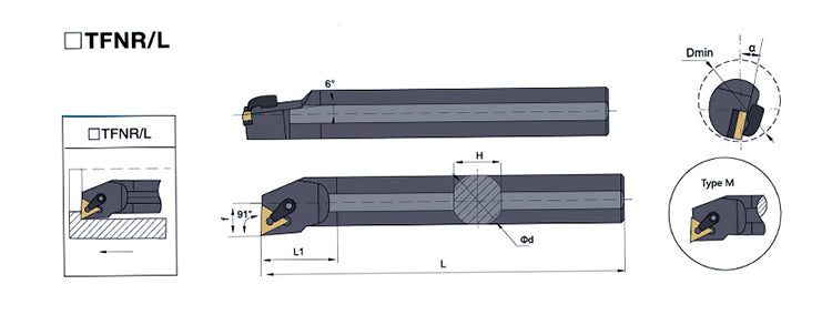 S16Q-MTFNR/MTFNL 16 Internal Turning Boring Bar - Da Blacksmith