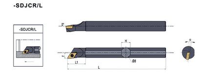S16Q-SDJCR/SDJCL 11 Internal Turning Boring Bar - Da Blacksmith