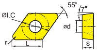 DCGT11T304R/32.51R Positive Turning Insert - Da Blacksmith