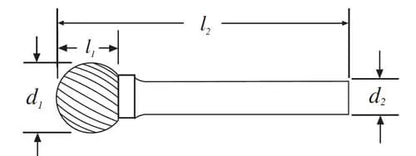 SD 18*17mm Ball Carbide Burr 6mm Shank 62mm Long Rotary File Bit - Da Blacksmith