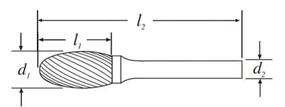 SE 4*7mm Oval Carbide Burr 3mm Shank 45mm Long Rotary File Bit - Da Blacksmith