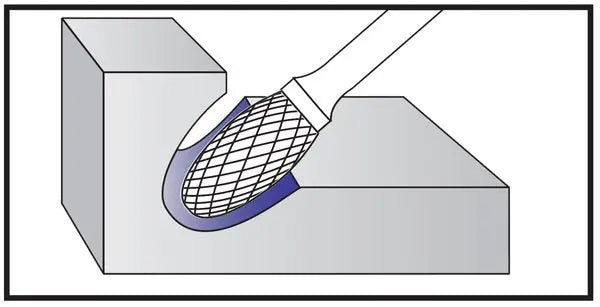 SE 4*7mm Oval Carbide Burr 3mm Shank 45mm Long Rotary File Bit - Da Blacksmith
