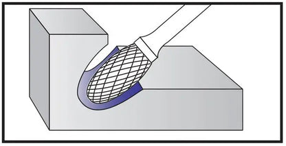 SE 4*7mm Oval Carbide Burr 3mm Shank 45mm Long Rotary File Bit - Da Blacksmith