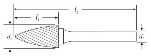 SG 5*13mm Pointed Tree Carbide Burr 2.35mm Shank 50mm Long Rotary File Bit - Da Blacksmith